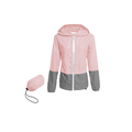 Women Raincoat Lightweight Waterproof Rain Jackets Long Sleeves Zipper Coat Packable Outdoor Hooded Windbreaker