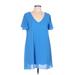 The Impeccable Pig Casual Dress: Blue Dresses - Women's Size Large