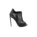 Giuseppe Zanotti Heels: Black Print Shoes - Women's Size 37.5 - Peep Toe