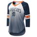 Women's G-III 4Her by Carl Banks White/Navy Detroit Tigers Lead-Off Raglan 3/4-Sleeve V-Neck T-Shirt