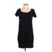 Susana Monaco Casual Dress - Shift Scoop Neck Short sleeves: Black Print Dresses - Women's Size Small