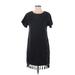 Madewell Casual Dress - Shift Crew Neck Short sleeves: Black Print Dresses - Women's Size X-Small