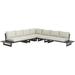 Meridian Furniture USA 129.5" Wide Outdoor Wedge Patio Sectional w/ Cushions Metal in Gray | 33 H x 129.5 W x 60.5 D in | Wayfair 338Cream-Sec2A