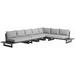 Meridian Furniture USA 157" Wide Outdoor Wedge Patio Sectional w/ Cushions Metal in Gray | 33 H x 157 W x 33 D in | Wayfair 338Grey-Sec2B