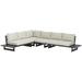 Meridian Furniture USA Maldives 129.5 Outdoor Patio Sectional w/ Cushions Metal in Gray/Black | 33 H x 129.5 W x 33 D in | Wayfair 338Cream-Sec1A