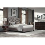 Modus Furniture Geneva - Melina Dolphin Storage Panel Bed Upholstered/Linen in Gray | 61 H x 75 W x 87 D in | Wayfair 3ZH3D453