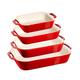 Staub Ceramique Set of 4 Rectangular Gratin Dishes