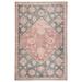 Gray/Red 114 x 90 x 0.25 in Area Rug - Bungalow Rose Mabiya Machine Washable Diamond Floral Woven Area Rug in Rose/Beige/Gray | Wayfair