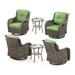 Red Barrel Studio® Maude 6 Piece Multiple Chairs Seating Group w/ Cushions Synthetic Wicker/All - Weather Wicker/Wicker/Rattan in Brown | Outdoor Furniture | Wayfair