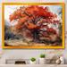 Red Barrel Studio® Keneilwe Fall Foliage Tree in the Woods I - Print Canvas in Black/Orange | 12 H x 20 W x 1 D in | Wayfair