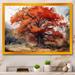 Red Barrel Studio® Keneilwe Fall Foliage Tree in the Woods I - Print Metal in Black/Orange | 16 H x 32 W x 1 D in | Wayfair