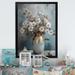August Grove® Rouzbeh Golden Floral Arrangement In Vase III On Canvas Print Metal in White | 32 H x 16 W x 1 D in | Wayfair