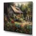 Red Barrel Studio® Rupen Quaint Cottage & Garden Oasis IV On Canvas Print Canvas in Gray/Green/Red | 16 H x 16 W x 1 D in | Wayfair