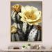 Bungalow Rose Ryyan Yellow Green Cactus Flower IV - Floral Cactus Canvas Art Print Metal in Green/Yellow | 40 H x 30 W x 1.5 D in | Wayfair