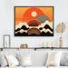 Millwood Pines Orange Sun Sitting Mountain Top V On Canvas Print Metal in Black/Orange | 24 H x 32 W x 1 D in | Wayfair