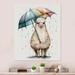 Zoomie Kids Cute Llama w/ Umbrella Rainy Day - Animals Llama Metal Wall Decor Metal in White | 20 H x 12 W x 1 D in | Wayfair