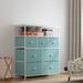 Ebern Designs Lano 7 - Drawer Dresser Wood/Metal in Green/Blue | 37.4 H x 31.5 W x 11.8 D in | Wayfair E8A81BE1BD064744A5CCD6990132CBD5