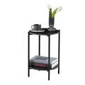 Ebern Designs Librado 2-Layer End Table, Round Sofa Table Metal in Black | 19.65 H x 14.17 W x 14.17 D in | Wayfair