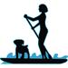 Wet Paint Printing Paddleboard Surfing w/ Dog Cardboard Standup | 72 H x 83 W x 5 D in | Wayfair SP12769