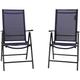 Garden Chairs Set of 2 Adjustable Folding Reclining Dinning Chairs, Comfortable, Patio Chairs Set, Blue - Phivilla