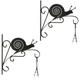 Hanging Basket Brackets, Set of 2, Snail Design, Wall-Mounted, 30 x 30.5 x 2 cm, Plant Hanger, Iron, Black - Relaxdays