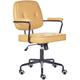 Traditional Office Chair Faux Leather Swivel Adjustable with Armrests Yellow Pawnee - Yellow