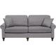 Modern Fabric 3 Seater Sofa Solid Wood Frame Throw Pillows Light Grey Otra - Grey