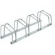 Floor Bike Rack, for 4 Bicycles, Wheel Width up to 60 mm, Metal, Outdoor Parking Stand, Garage, Silver - Relaxdays