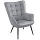 Accent Chair Modern Faux Leather Arm Chair, W73 x D79.5 x H98cm, Gray - gray - Yaheetech