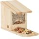 Relaxdays Squirrel Feeder House, Feeding Station Box, Standing, Wooden, HWD: 17.5 x 12 x 25 cm, Natural