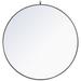42-in W x 42-in H Metal Frame Round Wall Mirror in Black