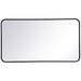 22-in W x 40-in H Soft Corner Metal Rectangular Wall Mirror in Black