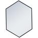 24-in W x 34-in H Metal Frame Hexagon Wall Mirror in Black