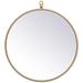 18-in W x 18-in H Metal Frame Round Wall Mirror in Brass
