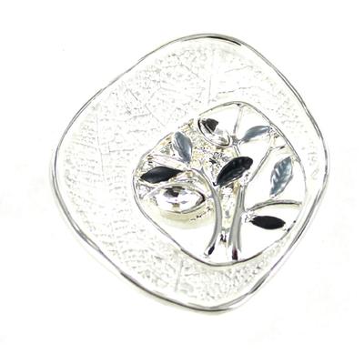 Silver Tone Tree Of Life Magnetic Brooch