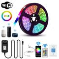 WiFi LED Strip Light RGB Waterproof IP65 SMD 5050 3528 DC 12V Gadget Google Home Alexa Ribbon WiFi Contoller Adapter plug 5M LEDStrip Lights