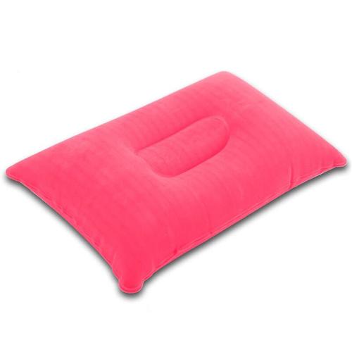 Aufblasbares Kissen in pink – 33.5 x 22 cm – Rechteckiges Kopfkissen zum Aufblasen mit