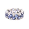 Blue Sapphire Diamond Eternity Band Ring Gold | Natural Pear Blue Wedding Sapphire