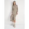 Strickkleid HECHTER PARIS, Damen, Gr. 40, N-Gr, beige (sand melange), Feinstrick, Obermaterial: 50% Viskose, 28% Polyester, 22% Polyamid, unifarben, gestreift, feminin, figurumspielend wadenlang, Langarm Raglanärmel extrabreites Bündchen, Kleider,...