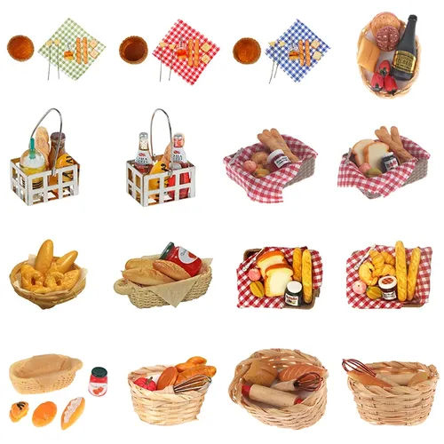 1 :6 /1: 12 puppenhaus Miniatur Brot Korb Simulation Lebensmittel Modell Spielzeug Puppenhaus