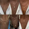 Vintage Multi-Element Kristall Halskette für Frauen Gold Farbe Boho Multi Layer Kristall Geometrie Anhänger Halsketten 2023 Schmuck
