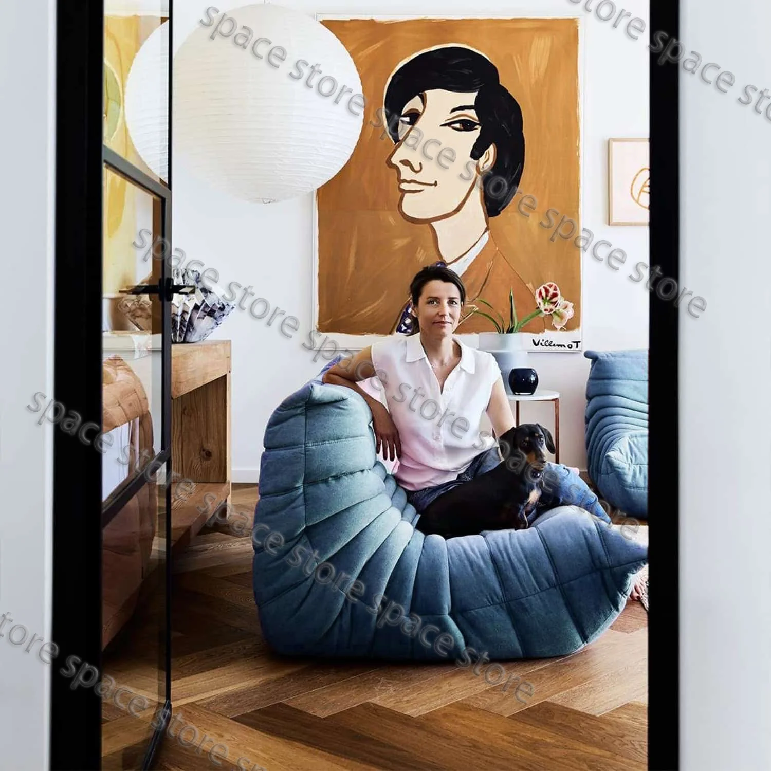 Raupensofa, Balkon, Freizeit, Schlafzimmer, Wohnzimmer, faules Sofa, Einzelsofa, modernes Sofa, Büro, Freizeit Image