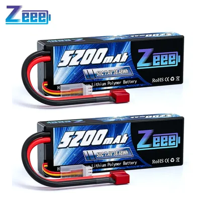 1/2 Einheiten zeee 5200mah 7 4 v 50c Lipo batterien für RC Auto 2s RC Lipo Batterie mit T-Stecker