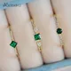 Metiseko 925 Sterling Silver Emerald Green Zirconia Ring Plated 14K Gold Resizable Versatile Luxury