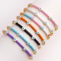 High Quality Fashion Drip Oil Hand Jewelry Gold Color Colorful Enamel Turkish Lucky Evil Eye Bangle