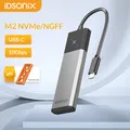 iDsonix M.2 SSD NVMe Enclosure Type C External Hard Drive Case SATA NGFF NVMe Dual Protocol Hard