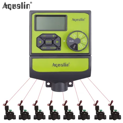 8 Stations Garden Automatic Irrigation DC 3V Input Controller Water Timer Watering System Used with 9-12 V DC Valve #10467