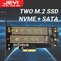JEYI SK6 M.2 Dual M.2 PCIE 4.0 Adapter for NVMe / NGFF SSD NVME (m Key) and SATA (b Key) SSD to