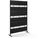 Rattan Outdoor Privacy Screen Outdoor Divider Decorative Privacy Fence Screen Panels Free Standing for Patio Garden Balcony 76.5 HÃ—45.9 W (Black)