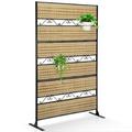 Rattan Outdoor Privacy Screen Outdoor Divider Decorative Privacy Fence Screen Panels Free Standing for Patio Garden Balcony 76.5 HÃ—45.9 W (Black)